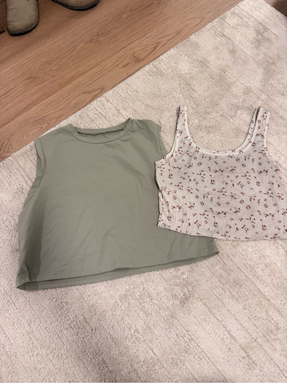 SHEIN Sage Green Sleeveless Crop Top